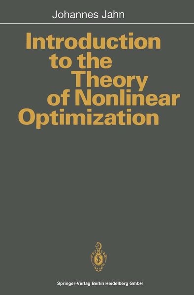 Produktbild: Introduction to the Theory of Nonlinear Optimization
