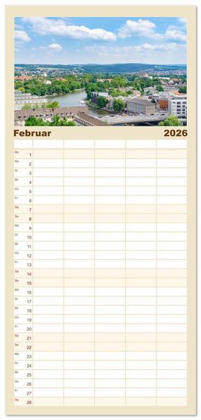 Produktbild: Familienplaner 2026 - Kassel - wundersch&ouml;ne Stadt in Nordhessen mit 5 Spalten (Wandkalender, 21 x 45 cm) CALVENDO