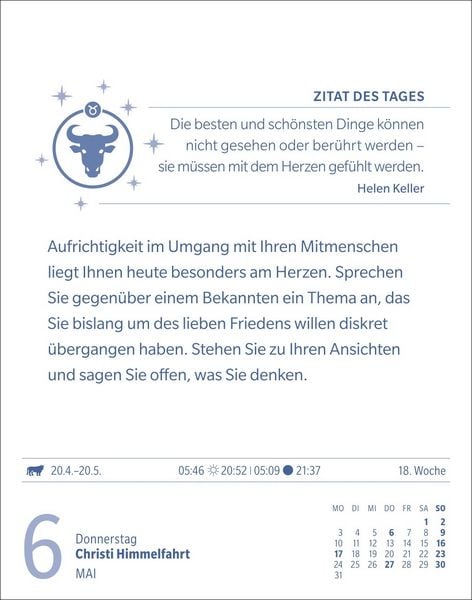 Produktbild: Stier Sternzeichenkalender 2027 - Tagesabrei&szlig;kalender - Ihr Horoskop f&uuml;r jeden Tag