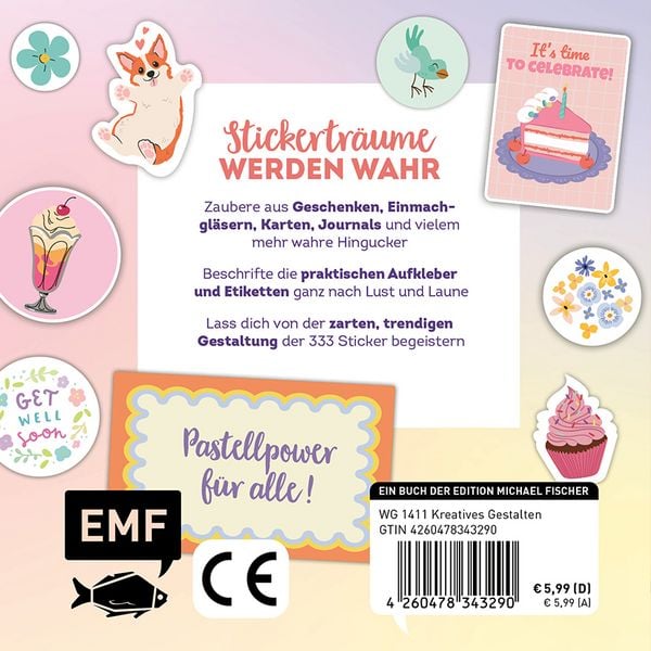 Produktbild: 333 Sticker &ndash; Pastell-Tr&auml;ume: Etiketten und Aufkleber mit beschreibbarer Oberfl&auml;che