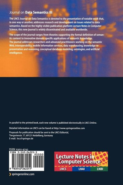 Produktbild: Journal on Data Semantics III