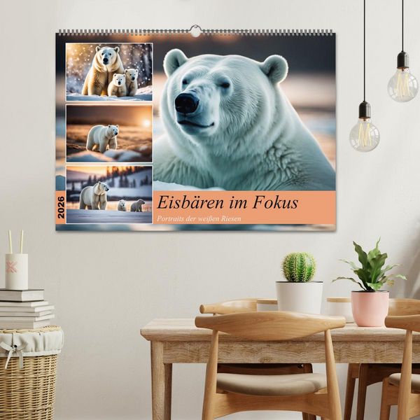 Produktbild: Eisb&auml;ren im Fokus (Wandkalender 2026 DIN A2 quer), CALVENDO Monatskalender