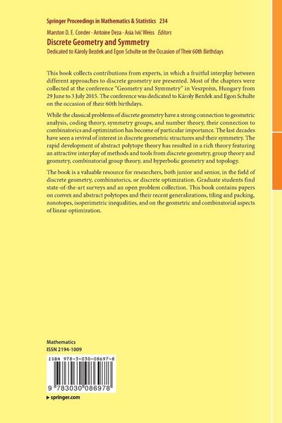 Produktbild: Discrete Geometry and Symmetry
