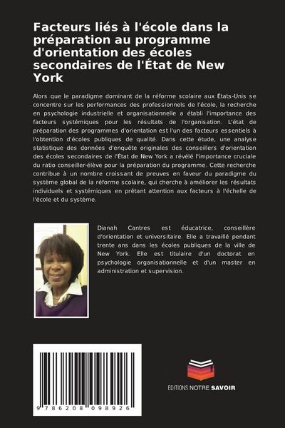Produktbild: Facteurs li&eacute;s &agrave; l'&eacute;cole dans la pr&eacute;paration au programme d'orientation des &eacute;coles secondaires de l'&Eacute;tat de New York