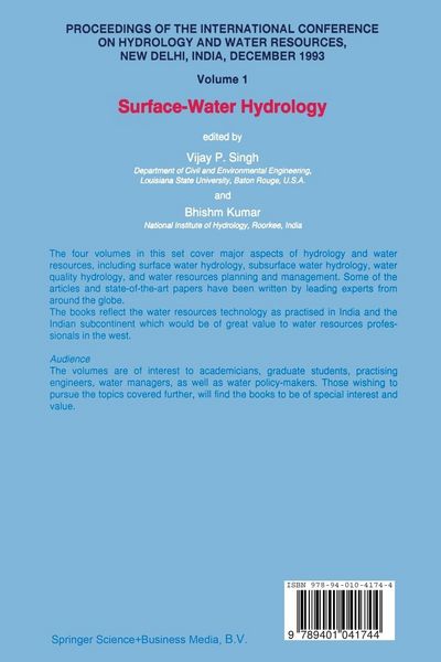 Produktbild: Proceedings of the International Conference on Hydrology and Water Resources, New Delhi, India, December 1993