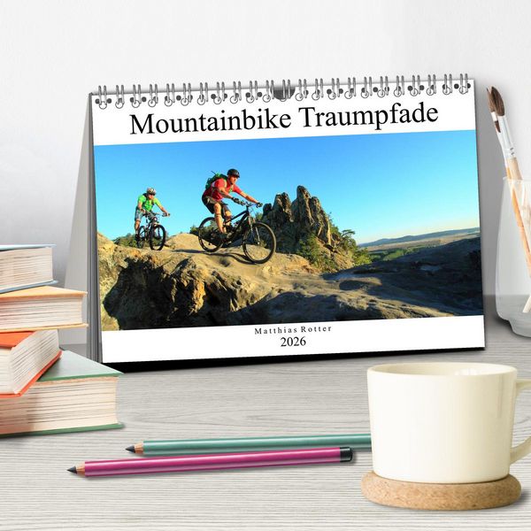 Produktbild: Mountainbike Traumpfade (Tischkalender 2026 DIN A5 quer), CALVENDO Monatskalender