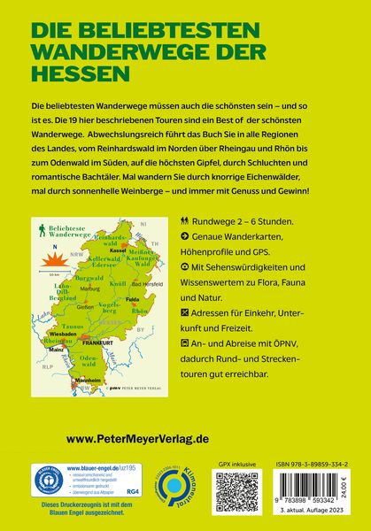 Produktbild: Die beliebtesten Wanderwege der Hessen