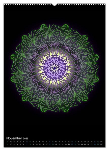 Produktbild: Mandala-Kalender 2026 (Wandkalender 2026 DIN A2 hoch), CALVENDO Monatskalender