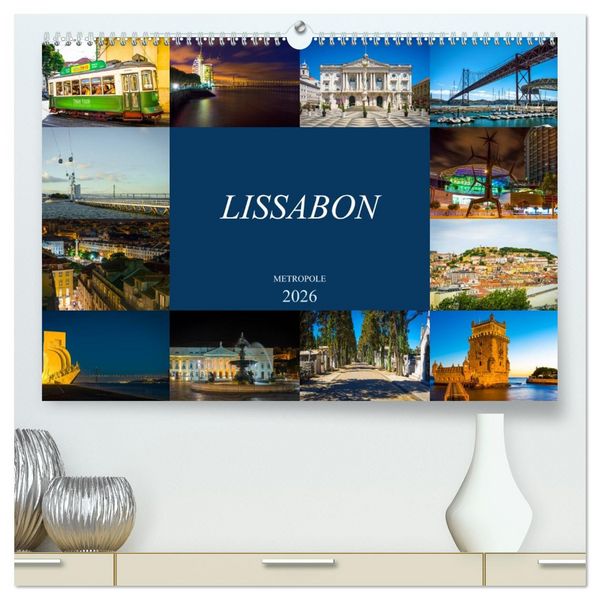 Produktbild: Metropole Lissabon (hochwertiger Premium Wandkalender 2026 DIN A2 quer), Kunstdruck in Hochglanz