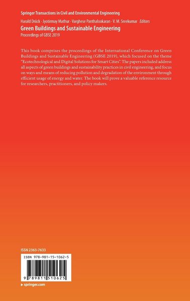Produktbild: Green Buildings and Sustainable Engineering
