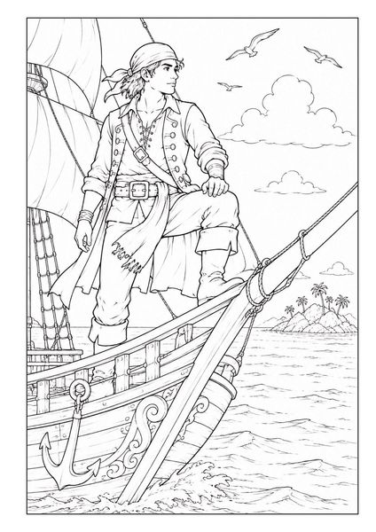 Produktbild: Piraten Malbuch f&uuml;r Kinder von 6&ndash;10 Jahren mit 50 spannenden Ausmalbildern