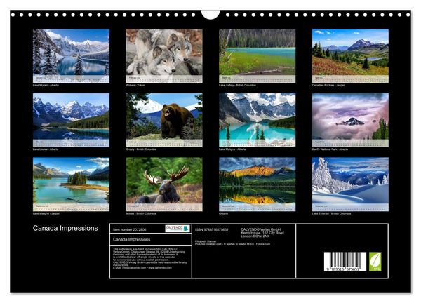 Produktbild: Canada Impressions (Wall Calendar 2026 DIN A3 landscape), CALVENDO 12 Month Wall Calendar