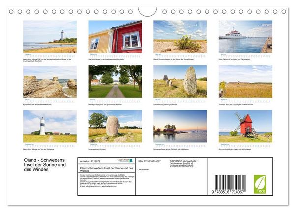 Produktbild: &Ouml;land - Schwedens Insel der Sonne und des Windes (Wandkalender 2026 DIN A4 quer), CALVENDO Monatskalender