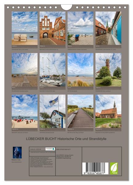 Produktbild: L&Uuml;BECKER BUCHT Historische Orte und Strandidylle (Wandkalender 2026 DIN A4 hoch), CALVENDO Monatskalender