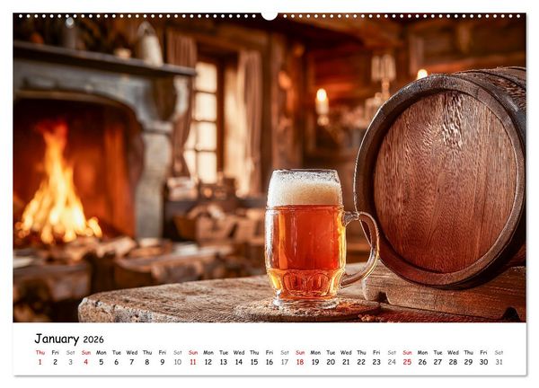 Produktbild: A Year of Beer - Bavarian Brews and Scenic Views (High Quality Premium Wall Calendar 2026 DIN A2 landscape),CALVENDO 12 Month Wall Calendar