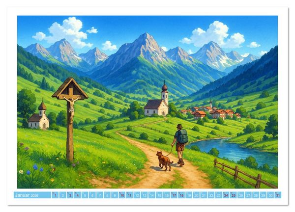 Produktbild: Wo Heidi gern gewesen w&auml;re (Wandkalender 2026 DIN A4 quer), CALVENDO Monatskalender