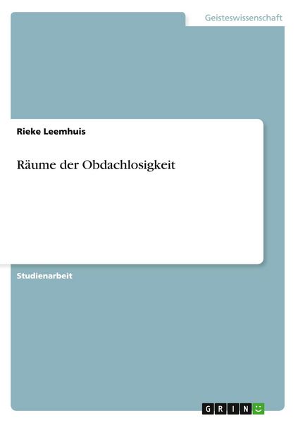 Produktbild: R&auml;ume der Obdachlosigkeit