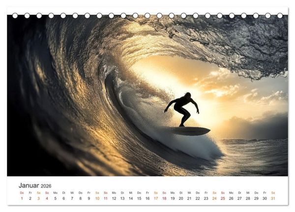 Produktbild: Surfen - Ride the Wave (Tischkalender 2026 DIN A5 quer), CALVENDO Monatskalender