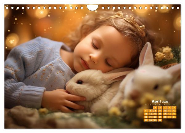 Produktbild: Kleine Schlummerparade: Babys und ihre kuscheligen Tierfreunde (Wandkalender 2026 DIN A4 quer), CALVENDO Monatskalender