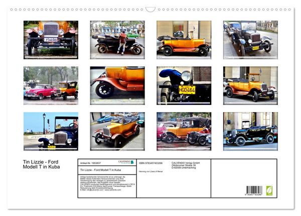 Produktbild: Tin Lizzie - Ford Modell T in Kuba (Wandkalender 2026 DIN A2 quer), CALVENDO Monatskalender