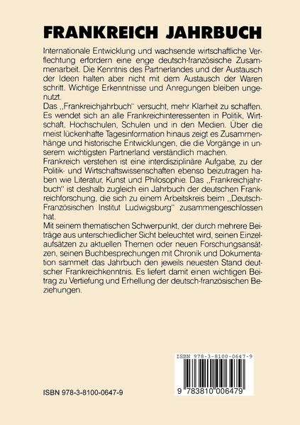 Produktbild: Frankreich-Jahrbuch 1988