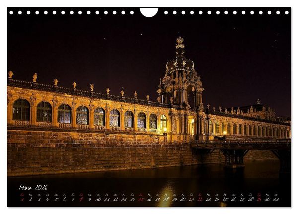 Produktbild: Nachts in Dresden (Wandkalender 2026 DIN A4 quer), CALVENDO Monatskalender