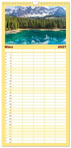 Produktbild: Familienplaner 2027 - S&uuml;dtirol - Von Meran bis zum Pragser Wildsee mit 5 Spalten (Wandkalender, 21 x 45 cm) CALVENDO