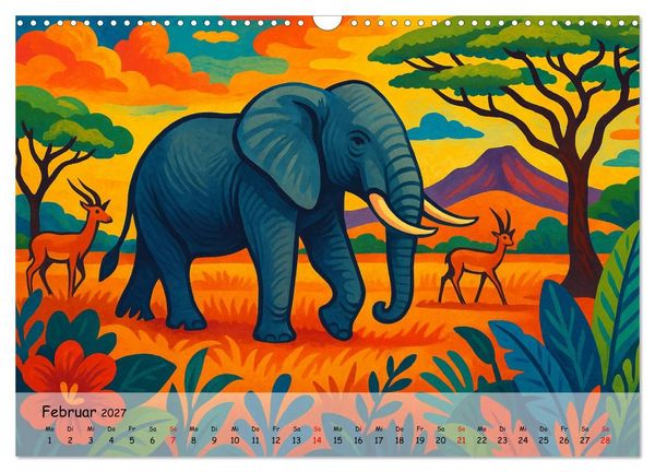 Produktbild: AFRIKA VIBES &ndash; Zw&ouml;lf Bilder voll Stolz, Leben und Licht (Wandkalender 2027 DIN A3 quer), CALVENDO Monatskalender