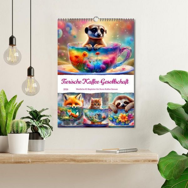 Produktbild: Tierische Kaffee Gesellschaft (Wandkalender 2026 DIN A3 hoch), CALVENDO Monatskalender