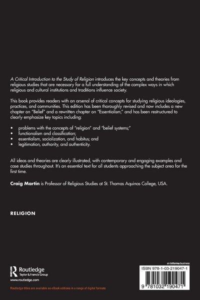 Produktbild: A Critical Introduction to the Study of Religion