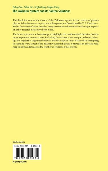 Produktbild: The Zakharov System and its Soliton Solutions