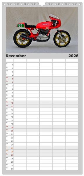 Produktbild: Familienplaner 2026 - Ducati 500 Sport Desmo mit 5 Spalten (Wandkalender, 21 x 45 cm) CALVENDO
