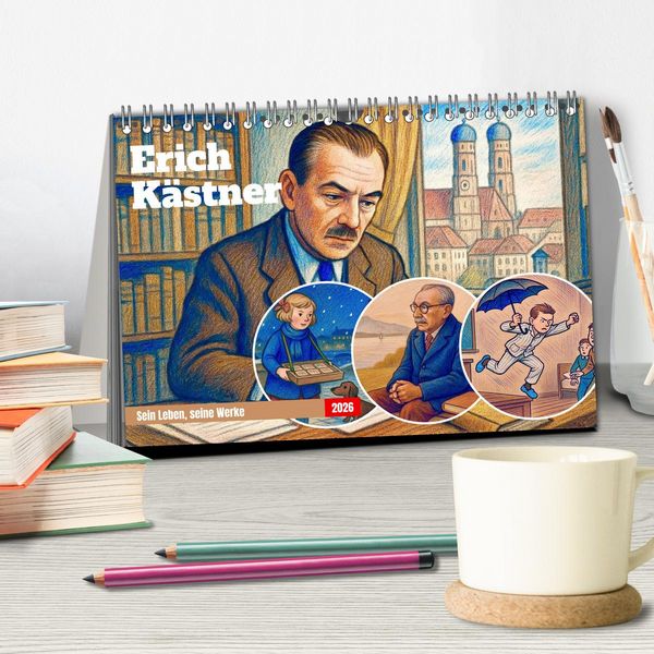 Produktbild: Erich K&auml;stner (Tischkalender 2026 DIN A5 quer), CALVENDO Monatskalender