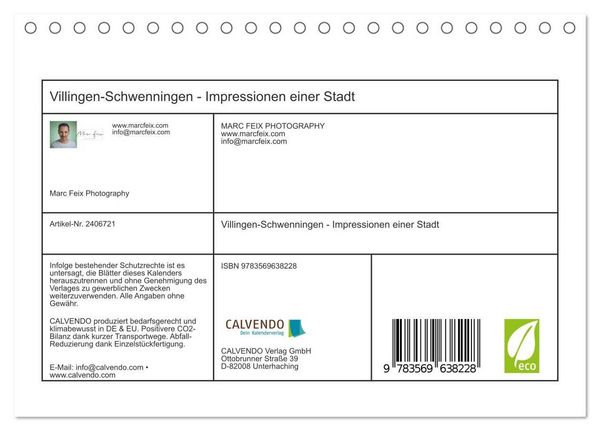 Produktbild: Villingen-Schwenningen - Impressionen einer Stadt (Tischkalender 2027 DIN A5 quer), CALVENDO Monatskalender