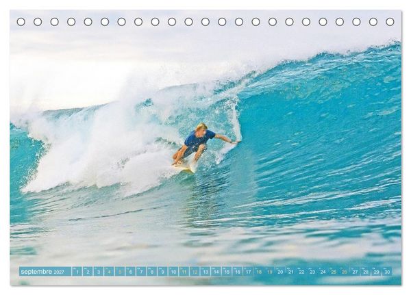 Produktbild: Le surf ou la qu&ecirc;te de la vague parfaite (Calendrier de bureau 2027 DIN A5 vertical), CALVENDO calendrier mensuel