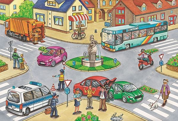 Produktbild: Puzzle Box Schmidt Spiele Verkehrsmittel im Metallkoffer 2x26, 2x48 Teile