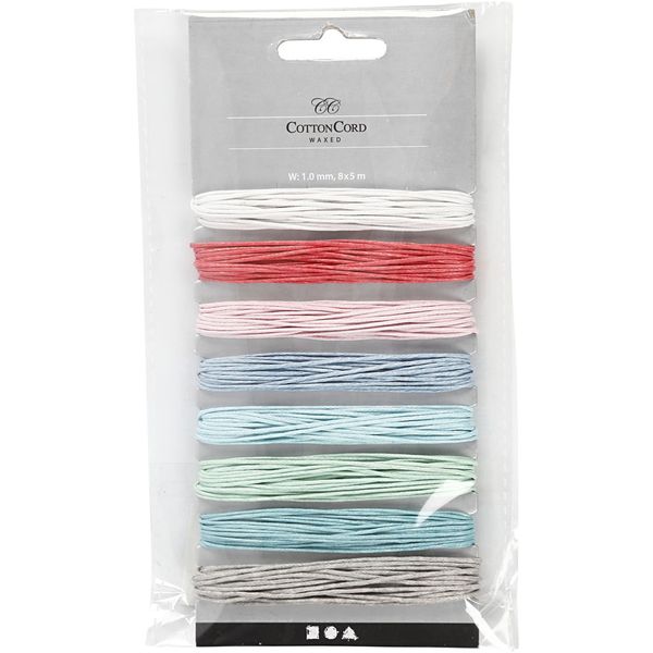 Produktbild: Creativ Company Baumwollband, Dicke 1 mm, Sortierte Farben, 8 x 5 m