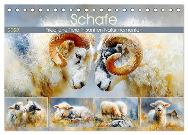 Produktbild: Schafe. Friedliche Tiere in sanften Naturmomenten (Tischkalender 2027 DIN A5 quer), CALVENDO Monatskalender