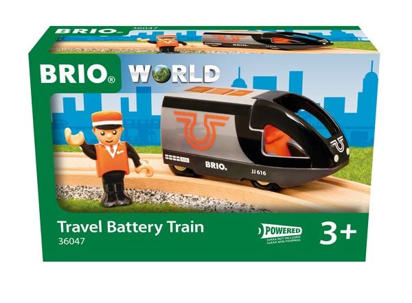 BRIO - BRIO Orange-schwarzer Reisezug, Batterielok