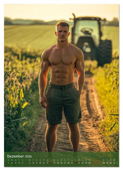 Produktbild: Muskeln, Heu und Herz - Sexy M&auml;nner vom Dorf (Wandkalender 2026 DIN A3 hoch), CALVENDO Monatskalender
