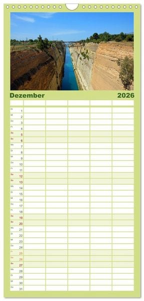 Produktbild: Familienplaner 2026 - Wundersch&ouml;ne Highlights der griechischen Antike mit 5 Spalten (Wandkalender, 21 x 45 cm) CALVENDO
