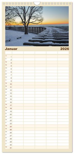 Produktbild: Familienplaner 2026 - Kassel - Morgenlicht mit 5 Spalten (Wandkalender, 21 x 45 cm) CALVENDO
