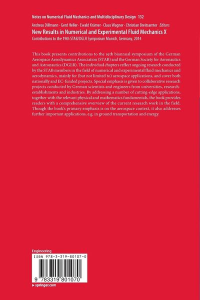 Produktbild: New Results in Numerical and Experimental Fluid Mechanics X