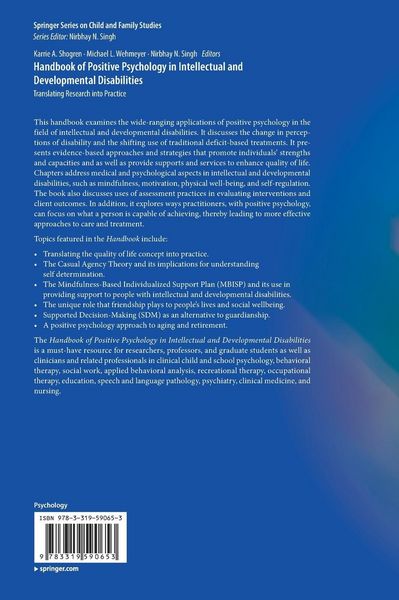 Produktbild: Handbook of Positive Psychology in Intellectual and Developmental Disabilities