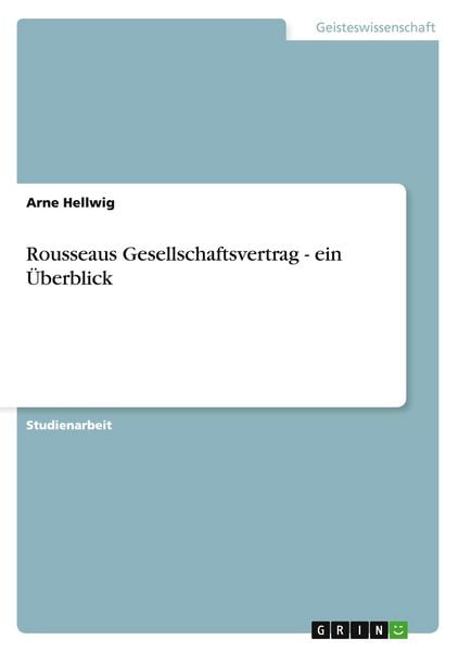 Produktbild: Rousseaus Gesellschaftsvertrag - ein &Uuml;berblick