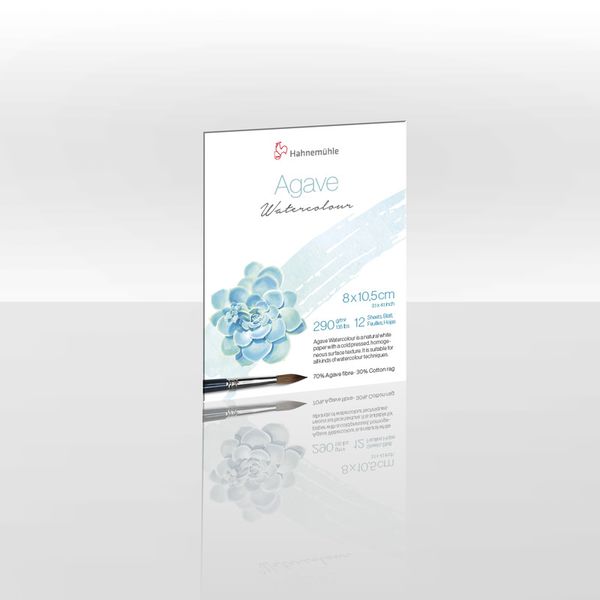 Produktbild: Hahnem&uuml;hle Papier Agave Watercolour, 8 x 10,5 cm, 290 g/m&sup2;, 1 Block mit 12 Blatt