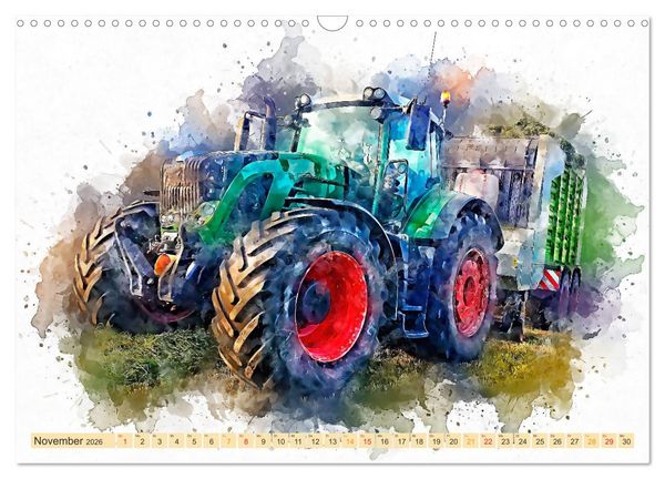 Produktbild: Traktoren - malerische Kraftpakete in der Landwirtschaft (Wandkalender 2026 DIN A3 quer), CALVENDO Monatskalender