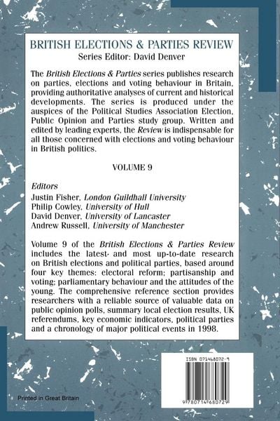 Produktbild: British Elections & Parties Review