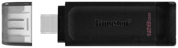 Produktbild: Kingston DataTraveler 70 USB-Stick Retail 128GB Schwarz DT70/128GB USB-C&reg;