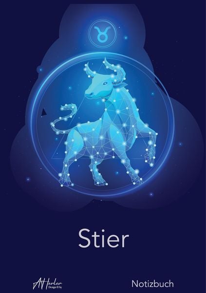 Produktbild: Sternzeichen Stier Notizbuch | Designed by Alfred Herler